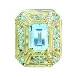 Y1720 14K E/CAQUAMARINE & DIAMOND SLIDE 